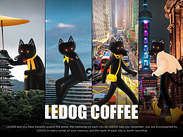 LEDOG COFFE 乐狗咖啡-“香气绕地球”插画海报设计