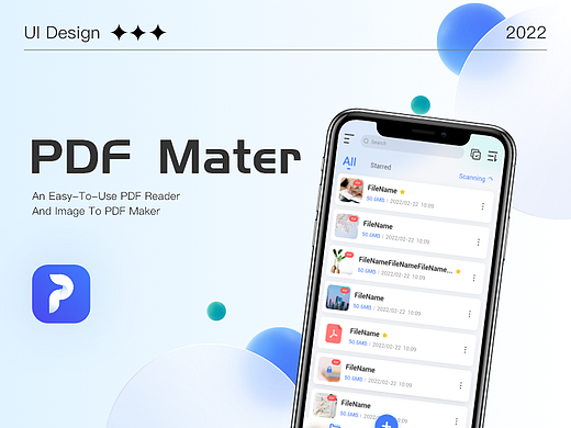 PDF Mater | PDF转换器 | APP UI