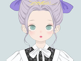 紫色蝴蝶結(jié)的女孩