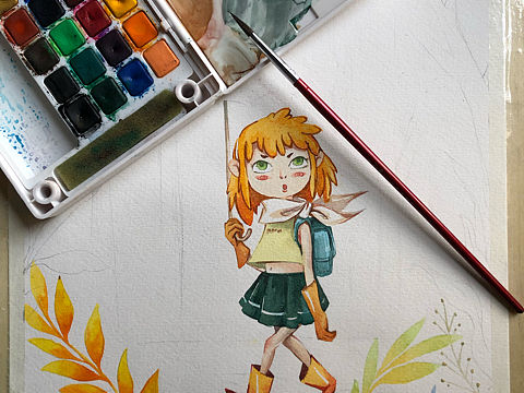 天上有什麼？（個(gè)人主頁-ZMzQ5MjM0ODA=） - 繪本 - 站酷設(shè)計(jì)師Poppyzu水彩原創(chuàng)素材 - 站酷ZCOOL