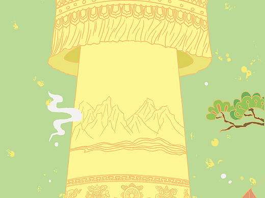 转经筒（个人主页-ZNDI1MzIzMDQ=） - 创作习作 - 站酷设计师江户川步步原创素材 - 站酷ZCOOL