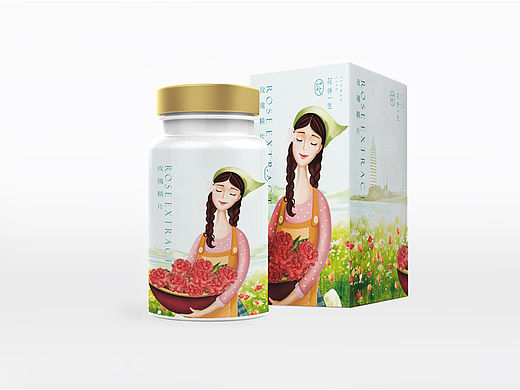 花伴一生-玫瑰花茶,玫瑰精油包装设计