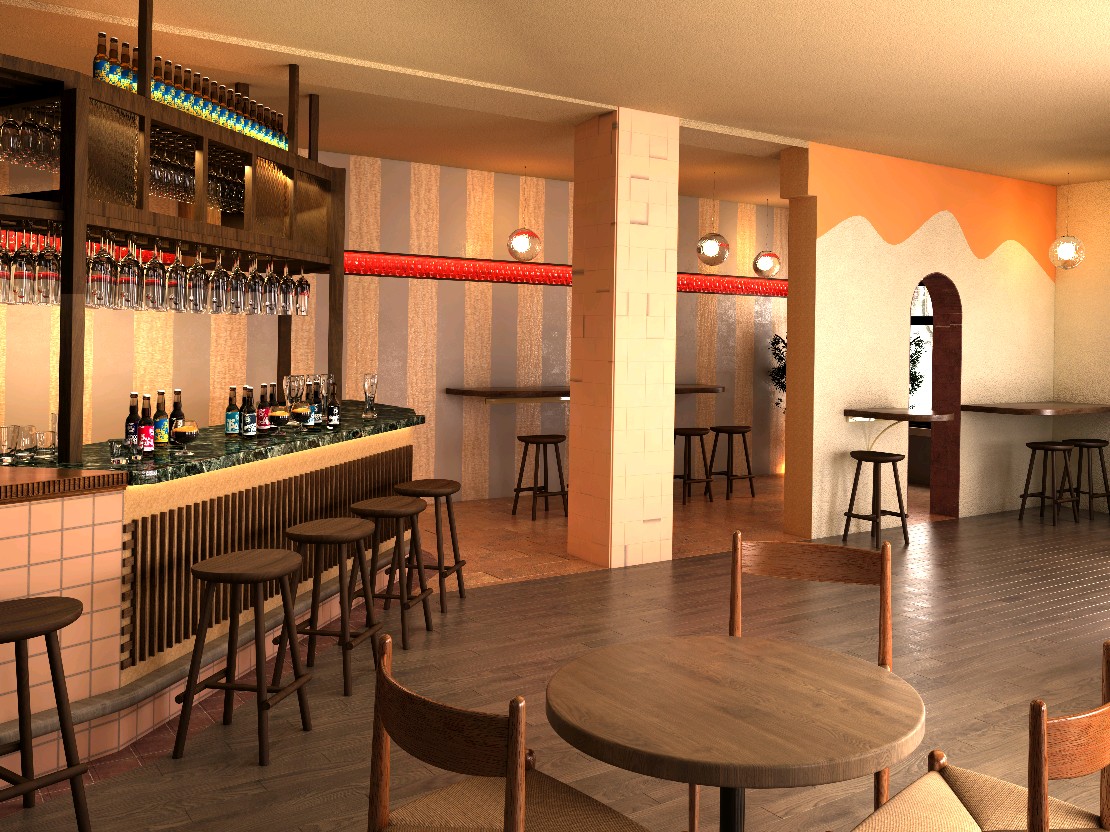 西安特色主题啤酒屋餐厅设计效果图_工装之家装修网-站酷ZCOOL