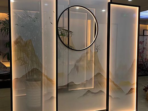 新中式轻奢半透灯光纱屏的应用实际案例