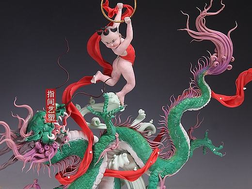 贺加贵面塑软陶（哪吒闹海）