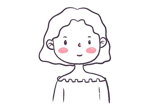 花栀子插画：简笔画女生头像