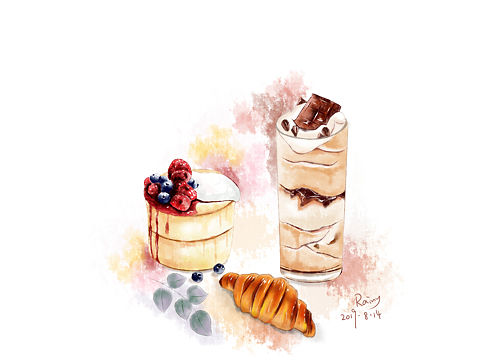 手绘作：甜品