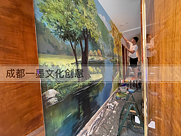成都墙绘 成都壁画 成都手绘 背景墙壁画