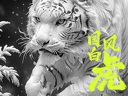 AI生成-国风白虎