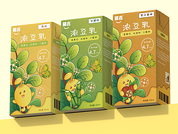 开鑫浓豆乳包装插画设计
