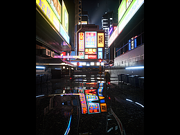 城市夜景一角渲染