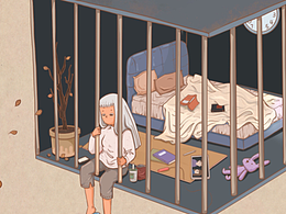 因?yàn)橐咔楦綦x在家所感所繪