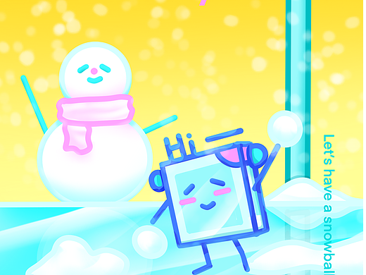 ❄️下雪 ｜ Bi宝天气插画海报