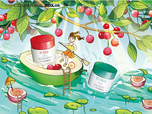 《大自然漂流之旅》my CLARINS插画设计