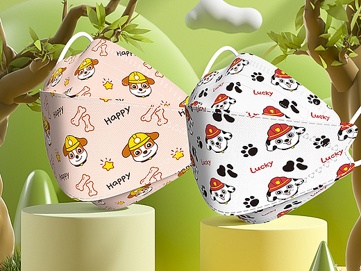 儿童卡通口罩详情建模渲染