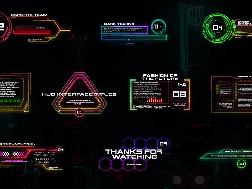 AE模板 | 未来主义独特设计HUD 标题展示