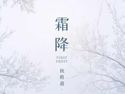 2022二十四节气企业公司借势霜降大气简约高端海报设计