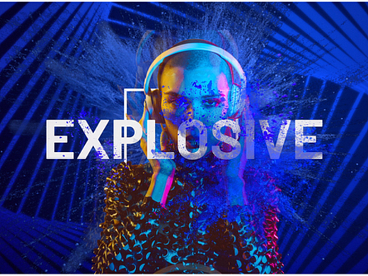 AE模板 | 抽象透明背景图像时尚霓虹灯效果墨水爆裂