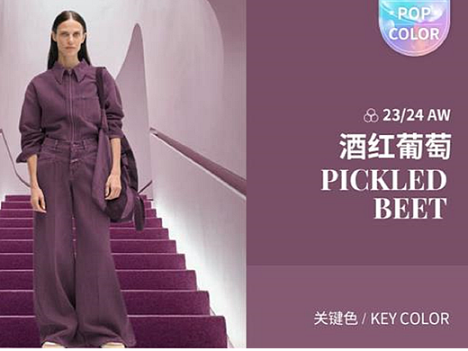 【POP服装趋势网】23/24秋冬女装酒红葡萄色彩趋势