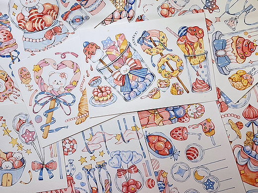 水彩手绘｜甜心熊熊