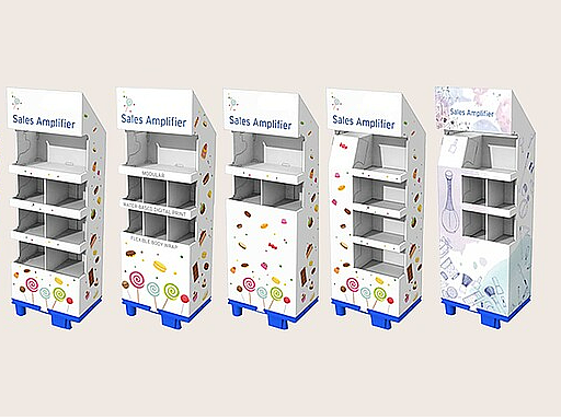 正面开口瓦楞纸展示架