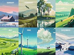 【草原四季】月份插画-Mid journey插画应用