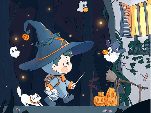 插画 | 哎～我的糖糖呢？万圣节🎃