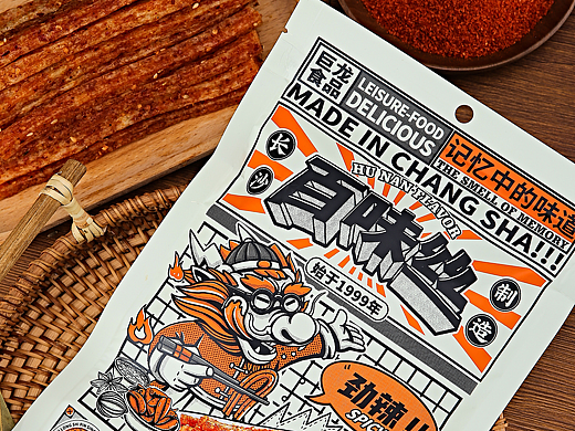 巨龙“百味丝”辣条包装设计