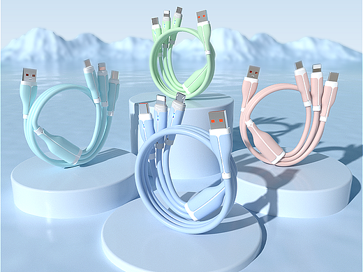 能适-液态硅胶三头数据线