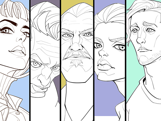 欧美卡通风格头像练习