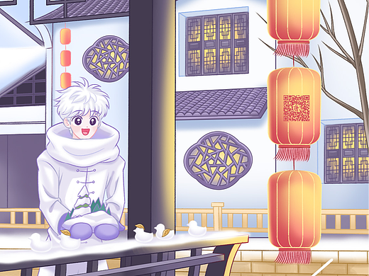 卡通IP打卡无锡惠山古镇 | 插画篇