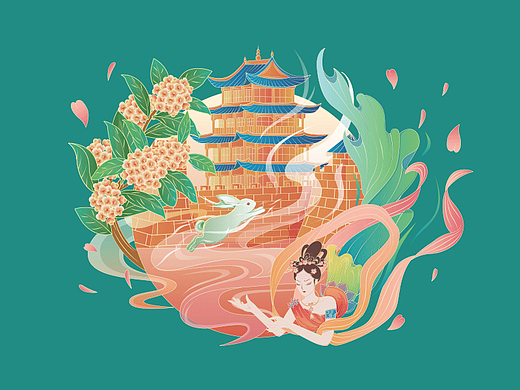 中秋禮盒插畫（個人主頁-ZNjI0NDg1ODQ=） - 商業(yè)插畫 - 站酷設(shè)計師山頂貓go原創(chuàng)素材 - 站酷ZCOOL