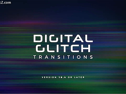 FCPX插件：30个数字故障紊乱干扰毛刺失真转场过渡预设 Digital Glitch Transitions