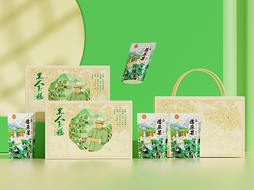 果干桑葚国风插画包装设计