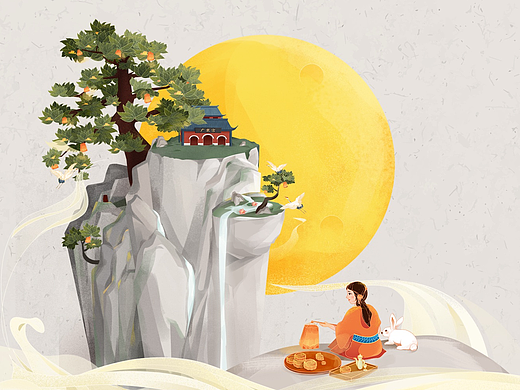 2022中秋节插画习作