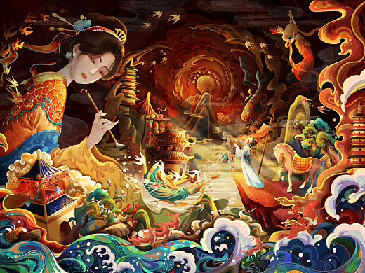 国风氛围场景KV插画 —出诗入画