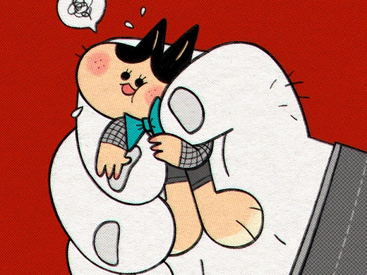 画画最好玩了，是浓烈又可爱的红色！-原创绘画by丁几
