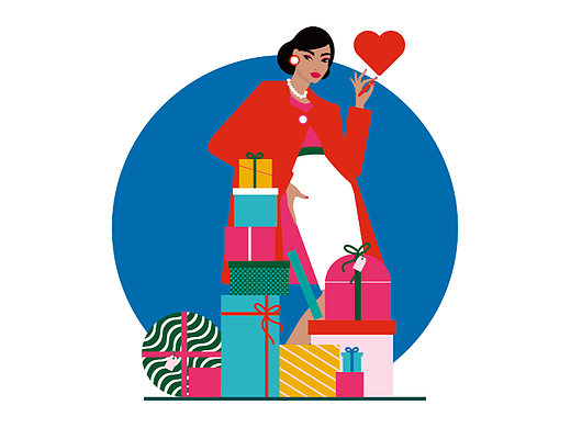 插画 - 她的礼物（个人主页-ZNjU3NDg0MjQ=） - 商业插画 - 站酷设计师IamDreameng原创素材 - 站酷ZCOOL