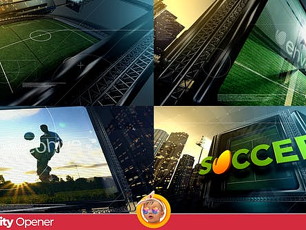 AE模板|时尚动态动画足球LOGO体育赛事广告节目游戏