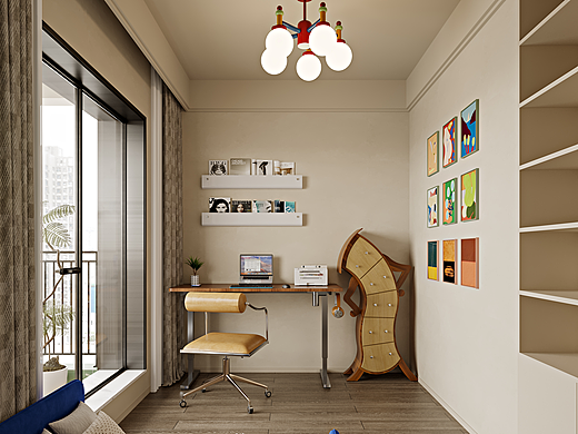 奶油中古家装案例-艺米效果图