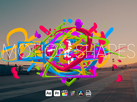 AE模板|时尚液体炫彩运动形状动画标题排版动态片头