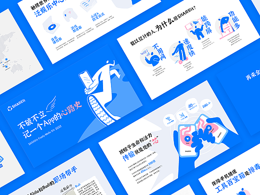 SHAREit Media Kit Design｜插画风格媒体资料PPT设计