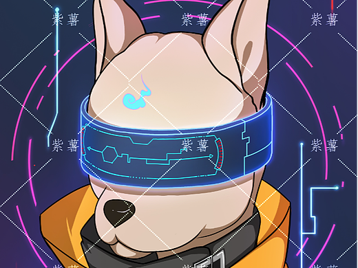 卡通vi设计914cyp苹果生肖插画——哮天犬之浪涛尽522丁鱼li哮天犬