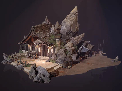 次世代场景《山中小屋》制作流程分享