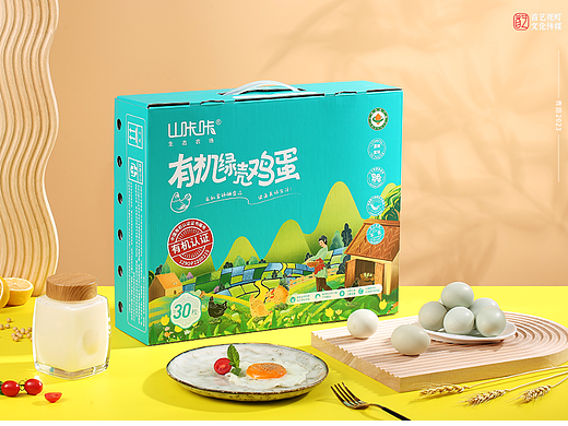 鸡蛋摄影 | 山咔咔有机绿壳鸡蛋礼盒
