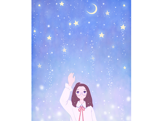摘哪颗星星呢（个人主页-ZNjY0MDc5NDQ=） - 艺术插画 - 站酷设计师花竹子mz原创素材 - 站酷ZCOOL