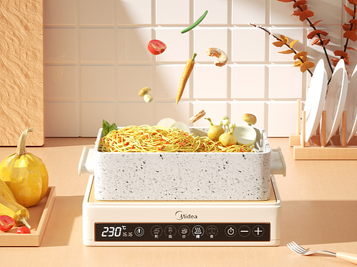 C4D多功能锅场景建模渲染