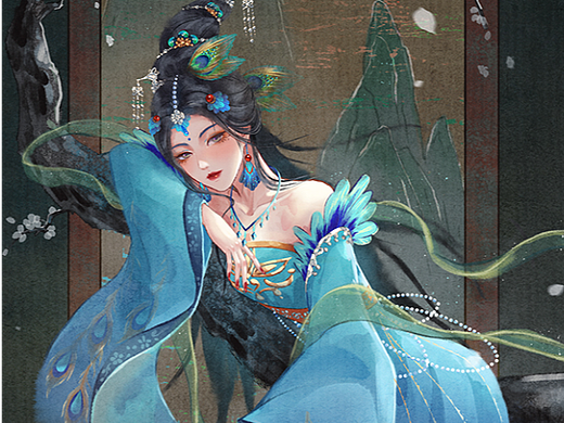 孔雀拟人-御姐-蓝色