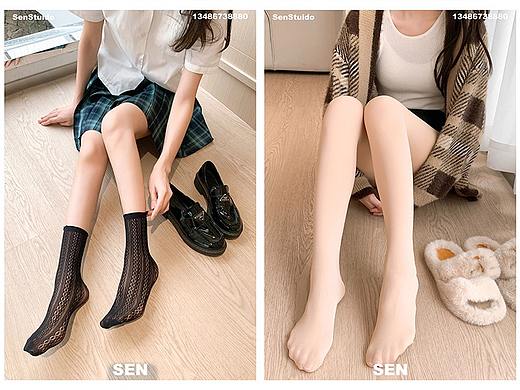 女袜拍摄丨女士丝袜短袜拍摄电商拍摄模特图