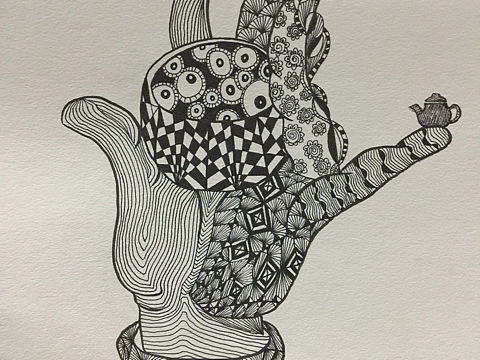 手系列：黑白插画